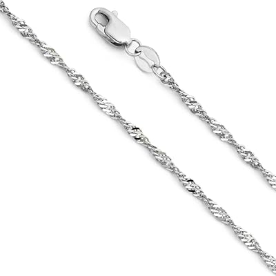 Singapore chain necklace 14 -carat yellow or white or solid massive 1.5 mm with carabiner clasp.. DIAYTAR NIGERIA combines extensive product options with budget-friendly prices, delivered in 5-8 days.