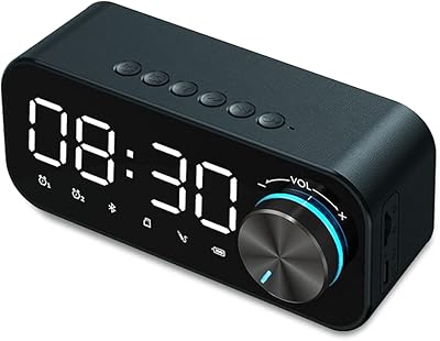 Stereo 360 degree hd stereo Bluetooth speaker with digital alarm clock, LED display and night light, supports the cable to and USB rechargeable for the house and travel (green).. Get unbeatable value on every order with DIAYTAR Nigeria.