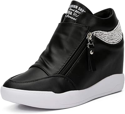 Trendy wedding sneakers for women, invisible heel, high heeled boots, black 6A869, 37 eu.. Shop without boundaries at DIAYTAR NIGERIA, offering affordable products with convenient delivery times.