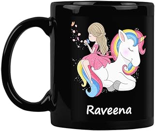 Ceramics Cask Furnishfantasy Unicorn - Best birthday gift for girl, sister, children's gift, Gift Return Black Patch, Name - Raveena.. Thousands of choices. Zero hassle. All thanks to DIAYTAR Nigeria.
