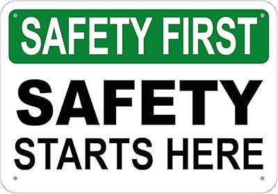 Panel The safety starts here with reflective surface of 3M technical quality - aluminum - English 22.8 "x 15.8" (578 mm x 402 mm).. DIAYTAR NIGERIA makes quality accessible to all with our affordable prices and quick delivery service.