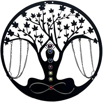 VIVPRO Yoga Tree of Life Meditation Wall Decoration Metal Meditation Mural With Chakra Precious Pierre Interior Decoration Sculpture to Hanging Interior Gift.. DIAYTAR NIGERIA brings the nation's largest product catalog to your doorstep at prices you'll appreciate.
