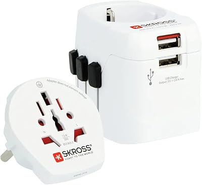 Universal SCROSS travel adapter-Travel Essentials universal socket adapter with two USB loading ports for the United States, the United Kingdom, the United States and China.. Shop with ease at DIAYTAR NIGERIA, Nigeria's premier e-commerce platform offering budget-friendly shipping.