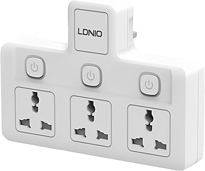 Protection against ldnio overvoltages with 3 -way current extension with 3 plot adapter plugs with UK/UAE 3 -pin socket for home office and more.. Shop confidently with DIAYTAR NIGERIA's vast product range and budget-friendly nationwide shipping.