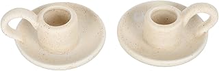Elipis ceramic candlestick, 2 -room conical candle holder, candle for candle lighting for the decoration of the holiday dining room, beige beige.. DIAYTAR NIGERIA: Redefining e-commerce with affordable prices and reliable nationwide shipping.