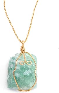 Ygline - Necklace with natural stone pendant, healing crystal, wrapped in wire, for women, ladies.. Unlock endless possibilities with DIAYTAR NIGERIA's affordable marketplace and reliable delivery service.