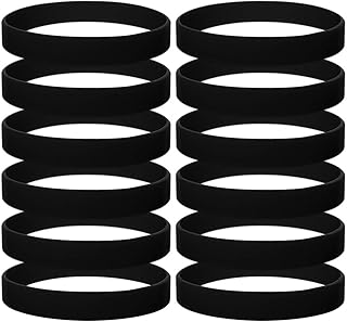 Jojo 12 pieces silicone bracelets for adults, elastic, party accessories - black.. For everyday items and more, trust DIAYTAR Nigeria.