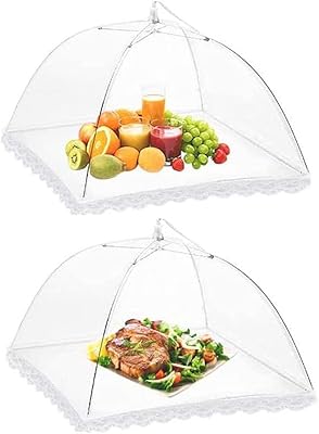Food coverage in retractable mesh, food covers in a tent design stake, reusable foldable food blanket to prevent flies, insects, mosquitoes, picnic, barbecue (2).. DIAYTAR NIGERIA delivers affordability and convenience to your doorstep within 8 days of purchase.