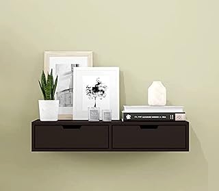 Half blind shelter floating wall shelving in engineering wood with drawer for living room, bedroom, interior decoration items, storage support (standard, black) (shiny).. DIAYTAR NIGERIA transforms dreams into deliveries with our affordable prices and 5-8 day shipping.