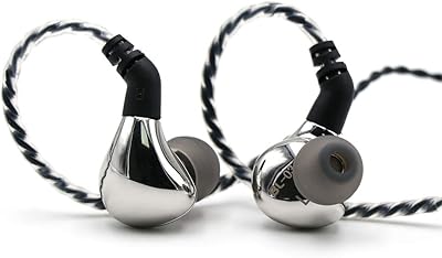 Hi-fi headphones Linsul BL03 Dynamic carbon speaker 10 mm IEM with detachable cable with 2 pins of 0.78 mm (with microphone, silver).. Quick delivery. Quality products. Great deals. That’s DIAYTAR Nigeria.