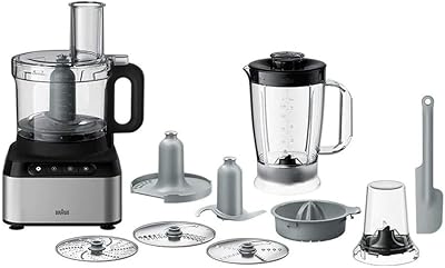 Braun FP 3233 Braun Culinary Robot, with juicer, spatula, Plast tool and plastic multiple crusher. capacity of the bowl 2.1 l, 800 W, black.. Shop with confidence at DIAYTAR NIGERIA, enjoying competitive prices and delivery within 8 days.