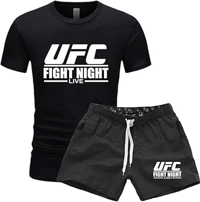 T-shirt and short-sleeved shorts for men, UFC printed tracksuit (Size: Small).. DIAYTAR NIGERIA: Where every search leads to affordable products delivered promptly across Nigeria.
