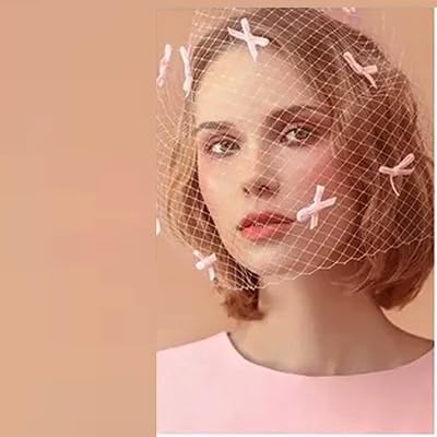 MBARE-Bird cage sail in pearls, pink knot, for wedding hat, bridal festive headband, in mesh, festive headgear.. DIAYTAR NIGERIA: Connecting Nigerians with affordable products through our expansive e-commerce platform.