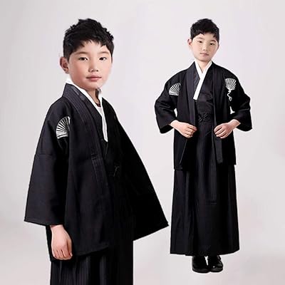 Japanese Kimono for children, Cosplay costume Yukata, traditional samurai costume, Halloween cosplay costume, Anakpoi children's performance clothes (Color: Black, Size: XL).. With DIAYTAR Nigeria, everything is within reach — and within budget.