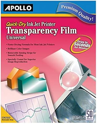 Transparent film Apollo for printers with rapidly drying ink jet 50 leaves per package.. Affordable online shopping is just a click away with DIAYTAR Nigeria.