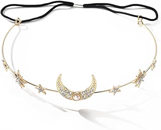 AMZBOIN crystal helmet, vintage bohemian moon head chain, crystal headband, moon and star hair accessories, hair and forehead accessories for women girls.. From Lagos to Kano, DIAYTAR Nigeria delivers across Nigeria in days.