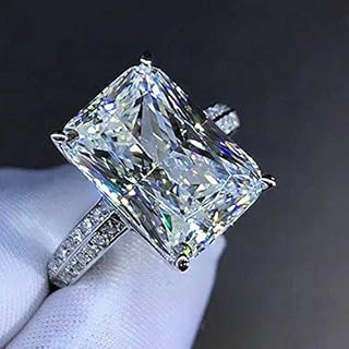 JIXSACK engagement ring in silver silver white gold with large carat emerald size CZ Large zirconicia cushion in zircon 3a 6 carats Halo engagement ring.. Shop across boundaries with DIAYTAR NIGERIA's comprehensive platform and budget-friendly delivery.