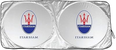 Maserati car sun visor, cool reflective coating, size 177.8 x 381 cm for all Maserati models.. DIAYTAR NIGERIA revolutionizes online retail with our extensive selection and dependable shipping service.