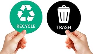 ELECDON RECYCLING Pack of 6 Labels garbage waste 5 inch round logo stickers in vinyl vinyl.. DIAYTAR NIGERIA: Making online shopping accessible to all Nigerians with our affordable platform.
