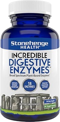 Stonehenge Health Great Digestive Enzymes - 18 Vegetable Enzymes - Lipase, Lactase, Protease, Amylase and Bromélaïne for Gas, Bloating and Fatigue (1).. DIAYTAR NIGERIA: Where shopping meets satisfaction with affordable prices and prompt delivery services.