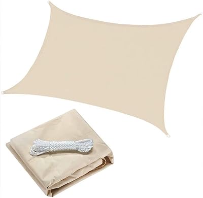 Sunwood visor with rope stakes, accessory with free rope to play in the garden, 5.5x5.5 m, creamy white.. DIAYTAR NIGERIA brings the marketplace to every Nigerian home with affordable prices and quick delivery.