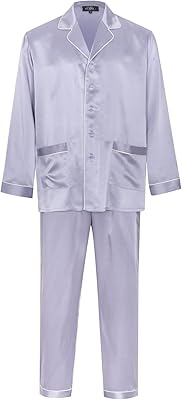 Two -piece buttoned pajamas in long -sleeved silk for men.. Nigeria shops with DIAYTAR — wide selection, fast shipping, and great value.