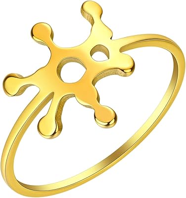 Stainless steel ring with serotonin and dopamine molecules for women.. Your everyday shopping companion, DIAYTAR NIGERIA offers unbeatable value with nationwide delivery.