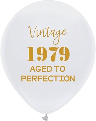 Vintage white balloons 1979 - 12 inches (16 pieces) Men Women Gold Decorations or 40th anniversary party supplies.. Why pay more? DIAYTAR Nigeria gives you the best for less.