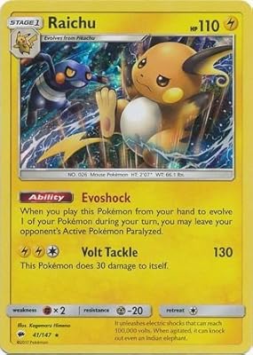 Raichu - 41/147 - Rare Holo - Sun and Moon: Burning shadows.. Every order, every item — DIAYTAR Nigeria delivers fast and reliably.