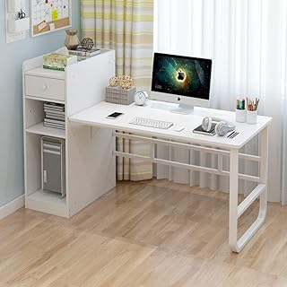 Study table with book storage shelf, white computer desk 110 x 60 x 70 cm - DWQ110.. Thousands of choices. Zero hassle. All thanks to DIAYTAR Nigeria.