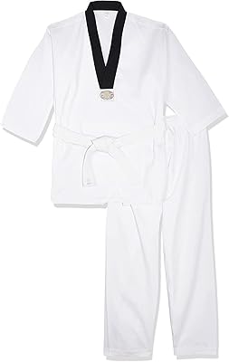 Unisex taekwondo costume, size 3, white, multicolored, one size.. DIAYTAR NIGERIA connects desires with reality through affordable prices and reliable delivery service.