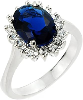 Beautiful Sterling Silver Ring of Princess Diana with September Birth Pierre and Cz.. DIAYTAR NIGERIA brings the joy of affordable shopping to your fingertips with delivery in less than 8 days.