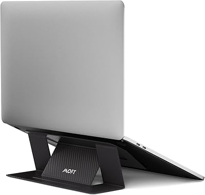 Invisible support for Movit laptop without lower holes, light adhesive 2 adjustable heights without residue (carbon polyurethane - black).. Your complete shopping solution, DIAYTAR NIGERIA offers extensive choice with competitive prices and delivery.