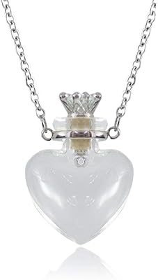 Transparent heart -shaped perfume bottle necklace in stainless steel, Make a Wish blood bottle necklace, women's jewelry, 29 mm (h) x 25 mm (l), glass, without precious stones, 29 mm (h) x 25 mm (l), glass, no precious stones.. Shop confidently with DIAYTAR NIGERIA, offering affordable prices and reliable delivery within a week.