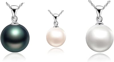 Necklace with pendant in pearls of fresh water in 18 carat gold from 9 to 10 mm with 18 "silver chain", gift jewelry for women, girls, mothers, mm, silver plated, without precious stones.. Your budget-friendly online marketplace, DIAYTAR NIGERIA delivers a world of products in just 5-8 days.