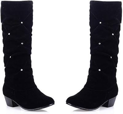 Elegant suede boots with low heels mioke for women, elegant and delicious design with rhinestones.. Shop for less and receive more with DIAYTAR NIGERIA's expansive e-commerce platform and nationwide delivery.