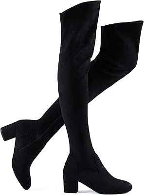 Thick high suede boots shoe 'n tale for women, average black heel 8, medium black heel, 39 eu.. Be part of Nigeria’s most trusted online shopping experience — DIAYTAR Nigeria.