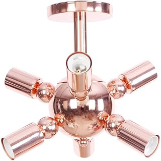 Modern spoutnik chandelier with 6 lights, suspension of the middle of the century, vintage industrial ceiling light, rose gold 110 V-240 V, 6 heads.. Your everyday shopping solution, DIAYTAR NIGERIA offers variety and value delivered within 8 days.