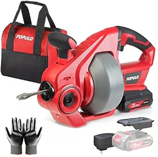 Popolo Automatic Pick Driver, 25 feet (7.6 meters), lithium-ion 20 V, wireless pipe unblocker, electric tool for 3/4 "hose" to 2 ", replaceable flexible tree.. Why wait? Get your order in 5–8 days with DIAYTAR Nigeria.
