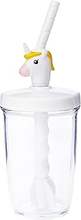 MSC International 16162 Joy Unicorn Milk Kitchen Set with pump and straw cover 295 ml, white unicorn cup, plastic.. DIAYTAR NIGERIA: Putting quality products within reach of every Nigerian through our affordable marketplace.