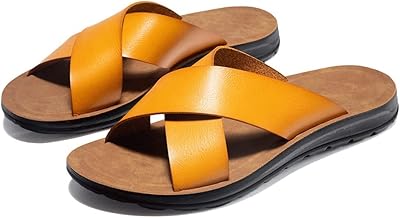 Opumi casual sandals in comfortable leather for men, summer beach shoes, large flip flops to put on men (color: hortile, size: 45).. DIAYTAR NIGERIA brings online shopping to every Nigerian with affordable prices and reliable shipping.