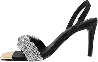 Tootyy Sandals for comfortable women scintillating black diamond crystal heels high women sandals heels club sandals women brand sandals (color: hortel�, size: 6.5).. Transform your shopping experience with DIAYTAR NIGERIA's vast product selection delivered at unbeatable prices.
