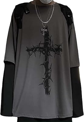 Gothic shirt printed false gothic shirt two rooms alternative gothic gothic grunge with long sleeves.. DIAYTAR NIGERIA: Your one-stop e-commerce destination with affordable prices and nationwide delivery in 5-8 days.