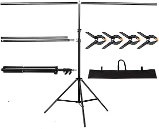 Ewinner set of T -shaped portable background supports, 150 cm x 200 cm wide, 5 feet of adjustable length with projector bar/Light support/Fish pliers/handbag.. Shop efficiently from anywhere with DIAYTAR NIGERIA's comprehensive platform and quick delivery options.