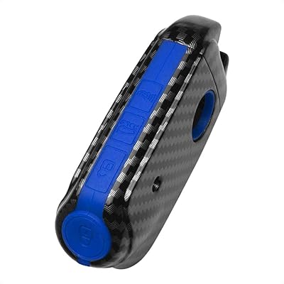Tangen intelligent key case compatible with Kia Stinger K900 3 4 buttons, Protective shell for key input remote control, personalized in carbon fiber, plastic, blue silicone pattern.. Shop smart with DIAYTAR NIGERIA, offering a vast product range delivered to your doorstep within a week.