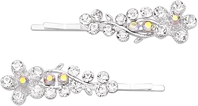 Set of 2 crystal hair pliers for women, hairpin in rhinestones (transparent crystal) by Rosemary & Jubali.. DIAYTAR Nigeria — the online store where variety meets value.