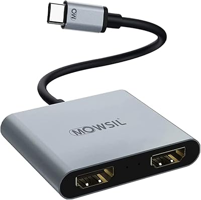 Double mouse adapter type-C to HDMI, length 8 cm, gray.. DIAYTAR NIGERIA makes every shopping desire a reality with affordable prices and delivery in 5-8 days.