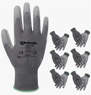 Safety gloves coated PU Andanda, versatile work gloves, gardening gloves for men, perfect for light work.. Shop smarter, not harder with DIAYTAR NIGERIA - thousands of products at your fingertips with affordable delivery.