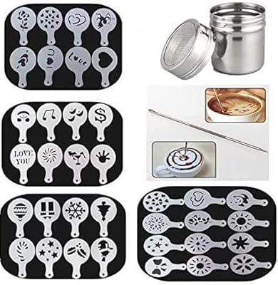 36 Coffee decoration stencils + 1 stainless steel powder mixer + 1 Magnoloran foam art pen for coffee and latte, barista molds for oatmeal, cupcakes, cappuccino, foam, chocolate.. Fast. Reliable. Affordable. DIAYTAR Nigeria is all that and more.