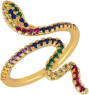 Gold ring adjustable in the shape of a snake encrusted with sparkling cubic zircones, jewelry gifts for men and women, adjustable, crystal, cubic zirconia.. Experience shopping freedom with DIAYTAR NIGERIA's vast selection and dependable nationwide shipping.